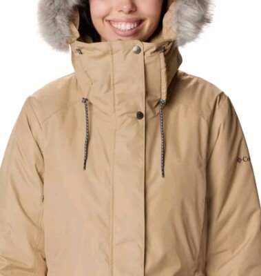 Columbia Womens Suttle Mountain II Faux Fur Hooded Parka Jacket Plus Sz-3X  Beach