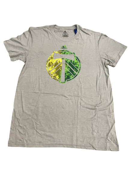 Футболка с логотипом Adidas MLS Portland Timbers Tie-Dye Серый/зеленый/желтый CR6437 