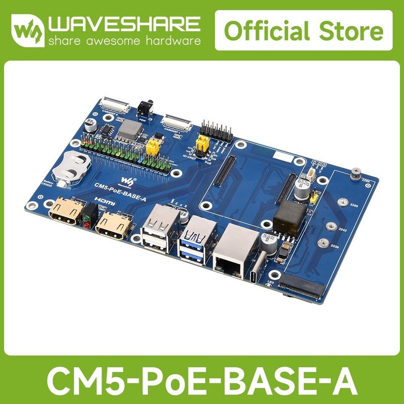 Waveshare Raspberry Pi Compute Module 5 IO Board With PoE Feature For CM5
