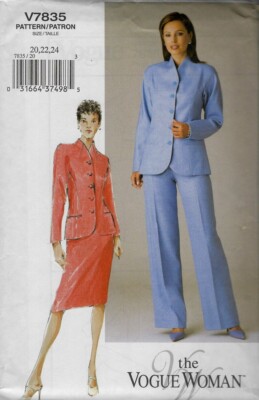 Schnitt Designer Vogue 7835 Gr. 8 10 12  34 36 38  V7835  Hose Rock Jacke+