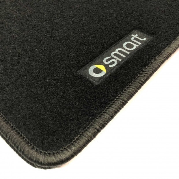 Tapis de sol Smart Fortwo en velours noir pour modèles 1998 à 2007