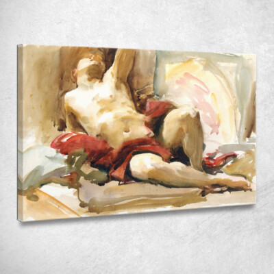 Herren mit roter Drapierung John Singer Sargent, jss155 Leinwandbild