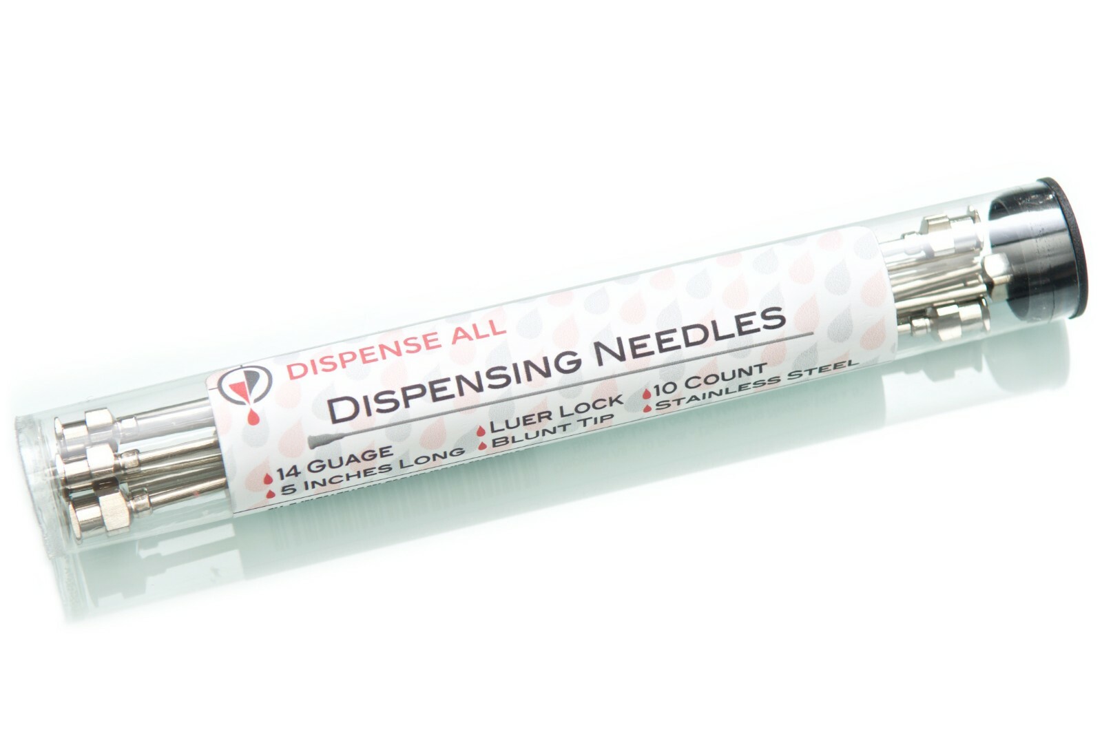 Industrial Dispensing Needles with Luer Lock 14 Ga x 1 Inch Length, Blunt Tip, Screw Interface,Pack of 100