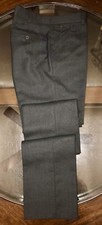 Ralph Lauren Purple Label Size 32 Pants 100 Wool Leather CHARCOAL Flat Front