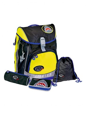 Captn Sharky - Schulranzen-Set ''Flex Style Fun - Shark Attack'', Neuware