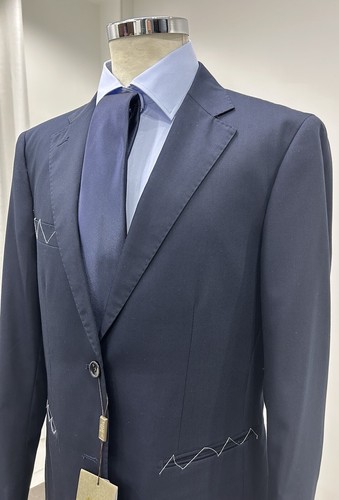 ABITO UOMO SARTORIALE BLU DROP 0 CALIBRATO 57 59 61 63 65 67 69 FRESCO LANA P/E - Zdjęcie 9 z 14
