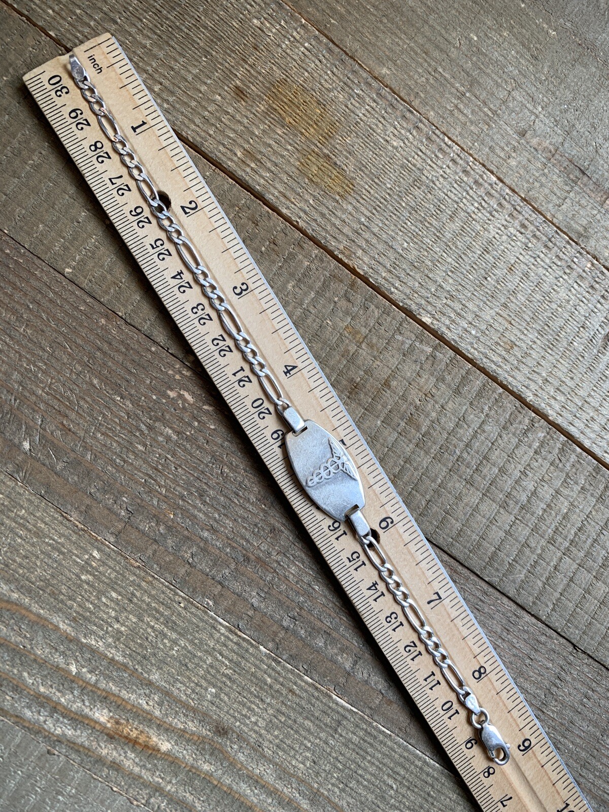 Solid Sterling Silver Medical Alert Bracelet Mark… - image 2