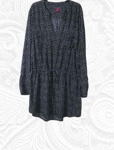 Vince Camuto XL Black and White Long Sleeve Dress