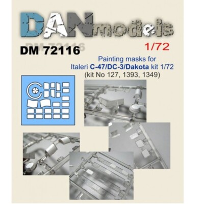 Dan Models 72116 For Scale Kit 1:72 Painting Masks for Italeri C-47/DC-3 Dakota