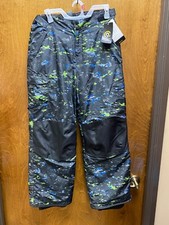 Youth NWT "Champion" snow board pants. Black w/green/blue accents. Size XL 16-18