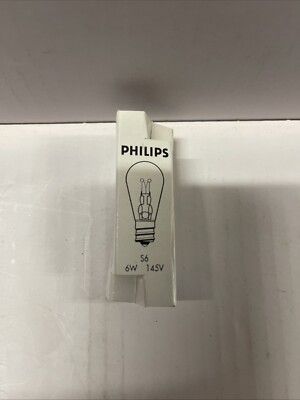 Philips 6S6 145V 6W Clear  Indicator Bulb In Original Package 2 Bulbs Per Pack