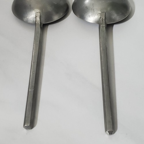 Dutch Pewter Spoons with Angel Makers Mark Set of 2 - Picture 7 of 18
