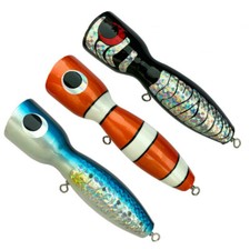 Topwater Wooden Popper 120g/19cm Surface Popping Lure Deep Sea Boat Fishing Bait
