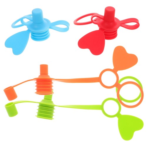 4 Pcs Silicone Bottle Cap Baby Caps Water Sippy Top Topper Spout