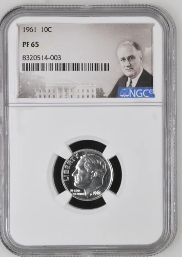 1961 Roosevelt Dime 10C NGC PF 65