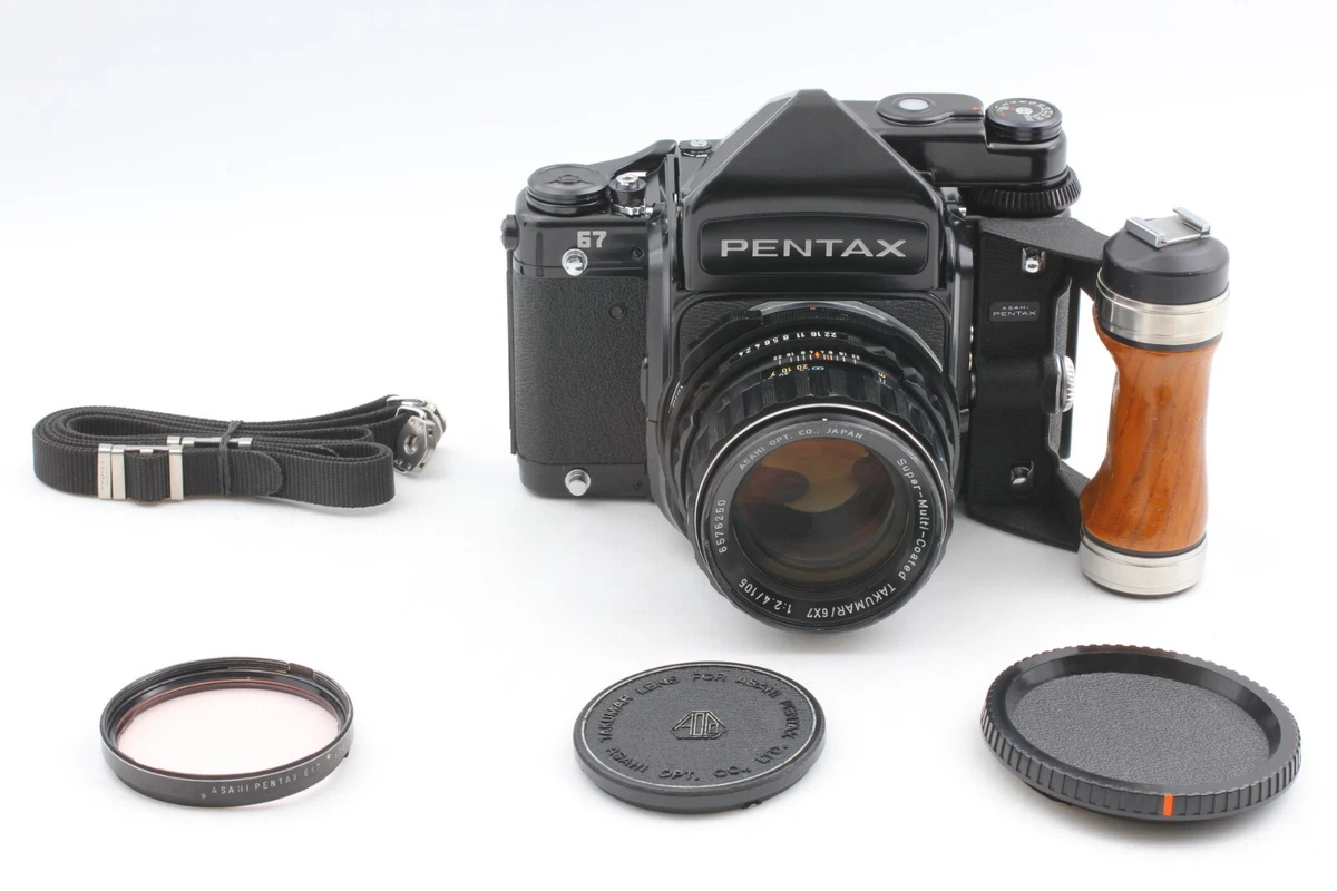 【N MINT w/ Grip】 Pentax 67 TTL Mirror Up 6x7 Camera SMC-T 105mm f2.4 Lens JAPAN