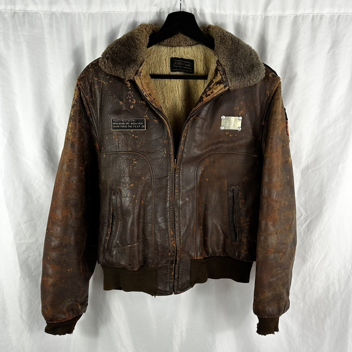 Org WWII Painted WAAF Flight Jacket Named Famous Nose Art Painter