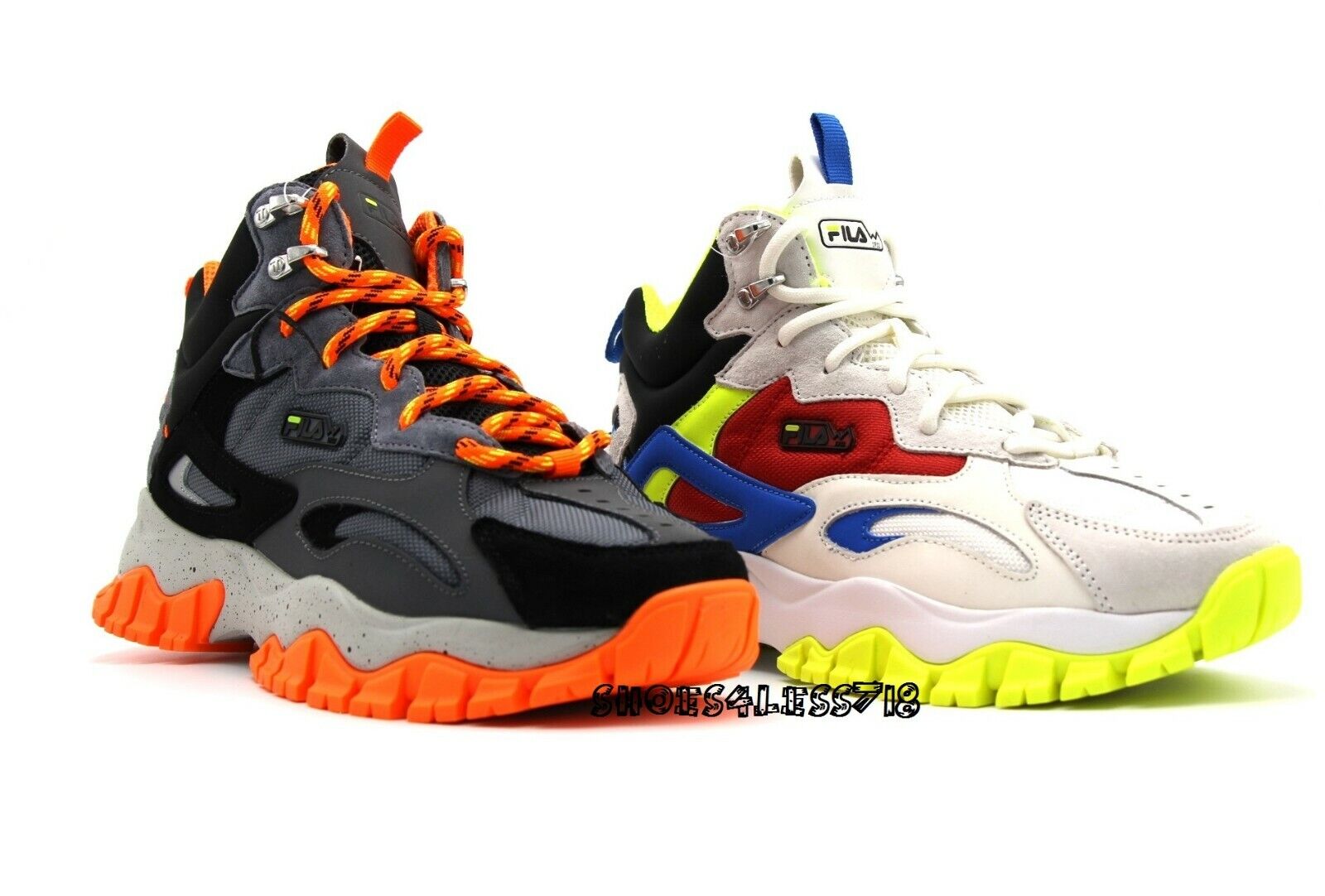 NEW MEN RAY TRACER TR MID LIMITED EDITION ORANGE GREEN HI TOP SNEAKERS | eBay