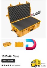 Pelican 1615 Air Wheeled Check-In Hard Case with Pick-N-Pluck Foam, Yellow NEW