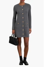 Alex Mill Stella Long Sleeve Cotton & Cashmere Knit Mini Sweater Dress MSRP $275