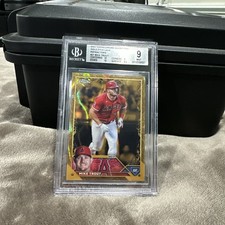 2023 TOPPS CHROME GILDED COLLECTION GOLD ETCH LAVA MIKE TROUT 10/10 🔥 