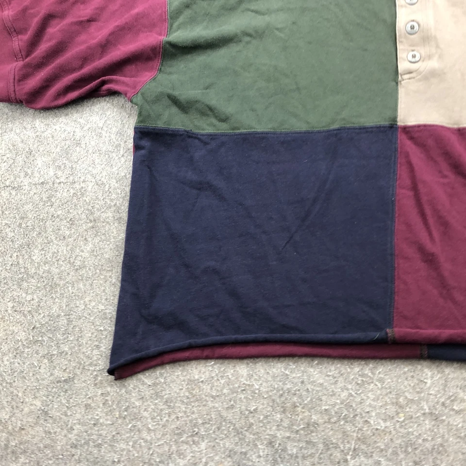 Polo Estructura Vintage Para Hombre XL Colorblock Años 90 Borgoña Verde Beige Azul Marino Re Foto 2 de 4