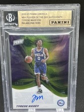 Tyrese Maxey 2022-23 Panini Player of the Day Auto #/30 SP Sixers 76ers Beckett