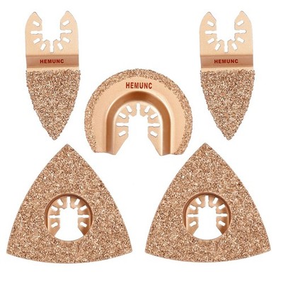5pcs Mixed Universal Carbide oscillating Tool Blades Set for Tile Grout Morta...