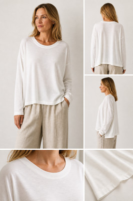 Shirin Guild Baumwolle Viskose Top | Weiß | Oversized One Size | Luxus Brandneu