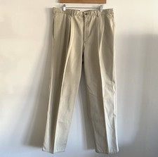 Vintage Lee Pants Mens Khakis 38x32" Classic Fit Pleated Front Cotton