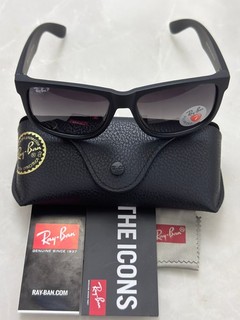 2026 Men's Sunglasses RB4165 622/T3 55mm Ray Ban Justin Rubber Black Grey Lens