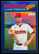 2026 Topps Heritage #285 Lane Thomas Blue Border /150 Cleveland Guardians