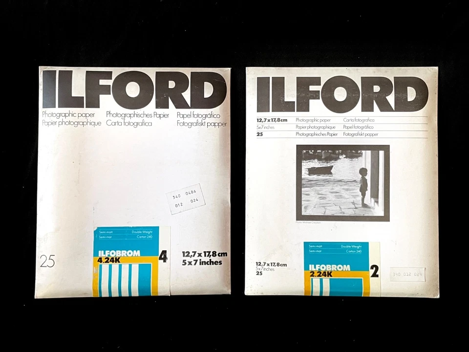 2x Papel fotográfico sellado ILFORD Ilfobrom 2-4, 5x7 pulgadas, 25 piezas, semi mate - Imagen 1 de 1