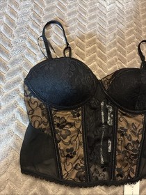 Hunter & Brown Black Corset Bra Top Size Small Lace Sexy Concert Club Festival