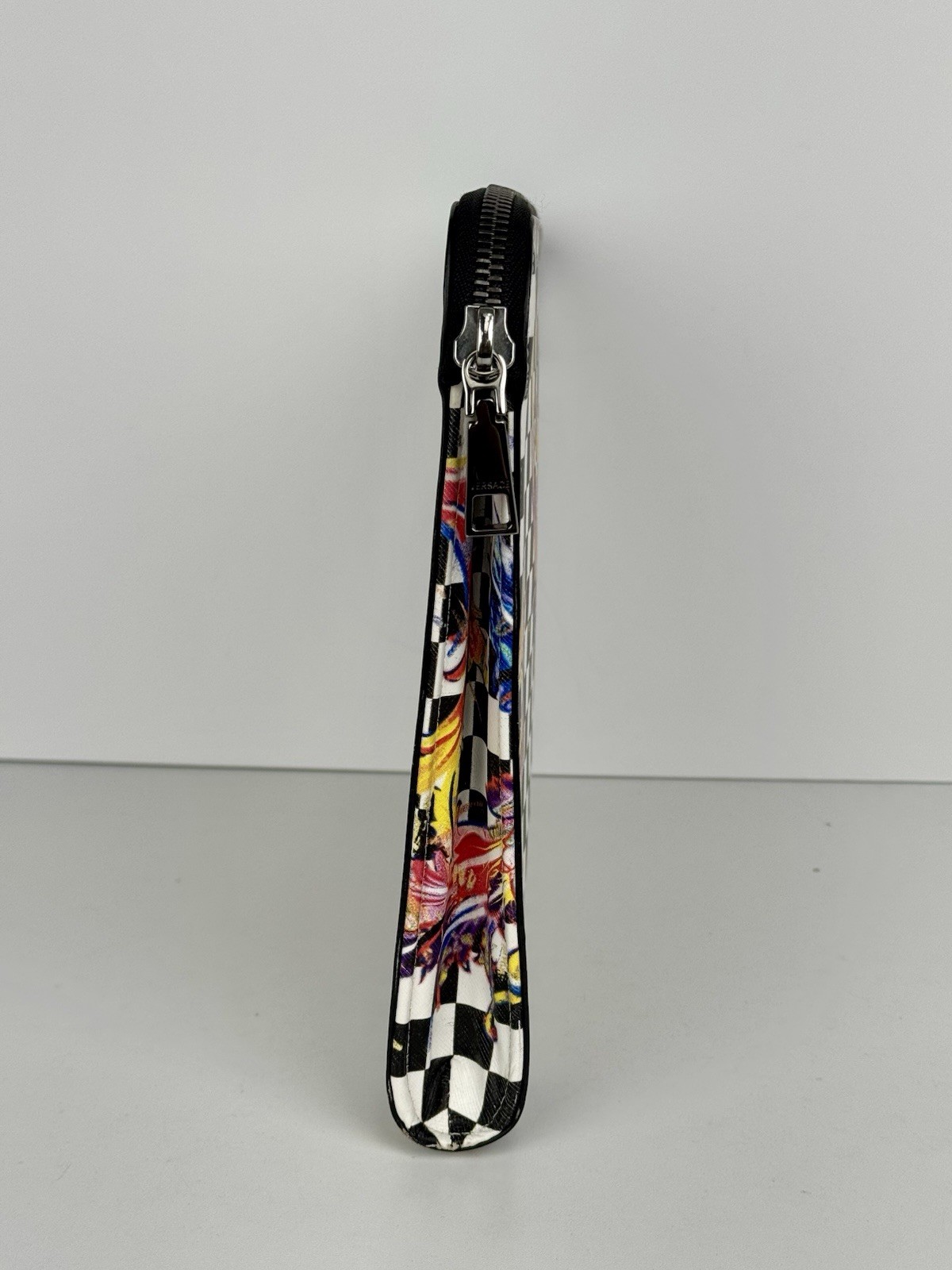 Versace Multicolour Checkerboard Pattern Leather … - image 3