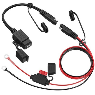MICTUNING Motorrad USB Ladegerät, SAE auf Kabel Adapter SAE Quick schwarz-A 