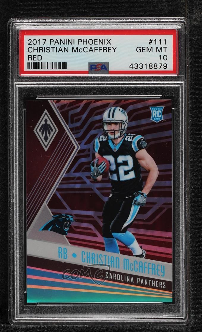 2017 Panini Phoenix Rookies Red /299 Christian McCaffrey #111 PSA 10 GEM MT 0ju4