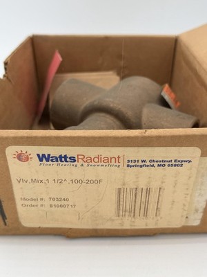 Watts Radiant 703240 Mixing Valve 1-1/2 In 100-200°F Floor Heating Snowmelting