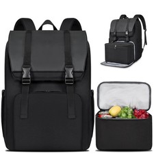Mochila de almuerzo BERTASCHE, mochila para computadora portátil 17,3 pulgadas con refrigerador aislado almuerzo...