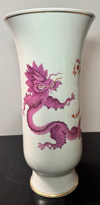 Porzellan, Vase, Meissen, Mingdrache, violett, Höhe: ca. 42 cm, selten