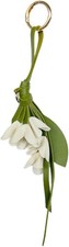 Boho Genuine Leather Flower Keychain,Cute Bag Charms for