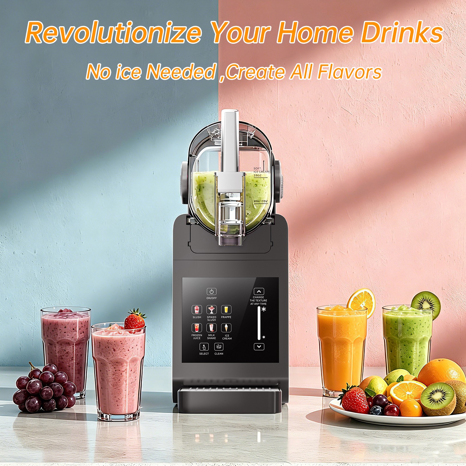 Countertop 88 OZ Slushie Machine, One Touch Frozen Drink & Milkshake Maker