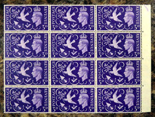 GB 1946 Victory 3d  7 Berries  Variety U/M Block of 12 As Described GW675