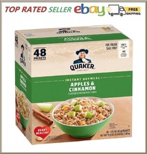 Quaker Instant Oatmeal, Apples and Cinnamon, Packets 48 Count of 1.51 oz Packe