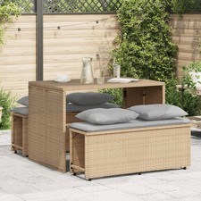 Ensemble à Manger de Jardin et Coussins Mobilier 3 pcs Résine Tressée vidaXL