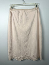 Vintage Sears Large 1/2 Slip Womens Cream Nylon Lace Skirt Pull On USA Made