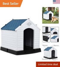 Dog House for Medium Dogs, Waterproof Plastic Dog Houses with Air Vents and E...