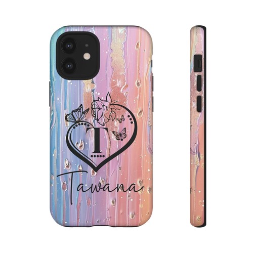 Rainbow Pastel iPhone Case - Personalized Name & Initial with Butterflies - Picture 51 of 74