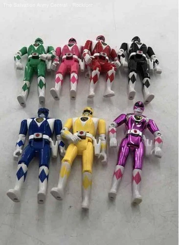 1990 Vintage Multicolor Power Rangers Action Figures Lot Of 7