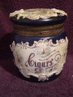 ROYAL BLUE ANTIQUE WAVE CREST CIGAR HUMIDOR JAR — photo 1